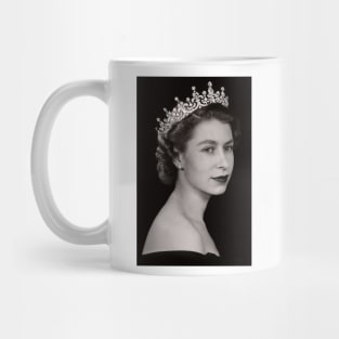 Queen Elizabeth ii mode black Mug